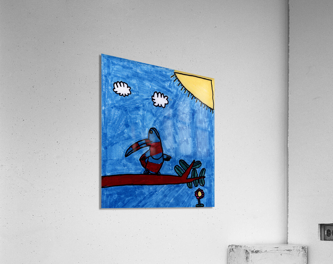 Birdie In Blue Acrylic Print