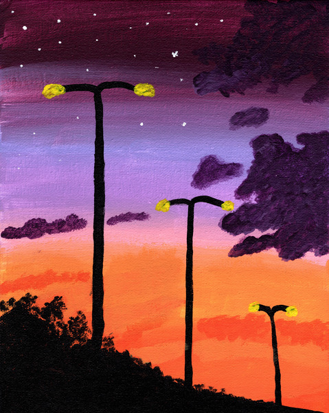 Night Lights and The Horizon Print