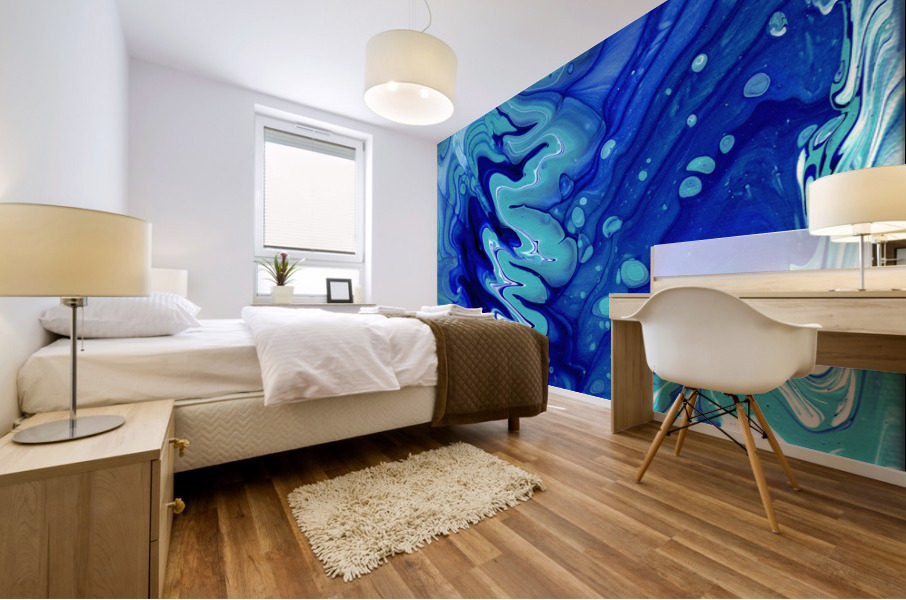 Abstract Blue Mural print