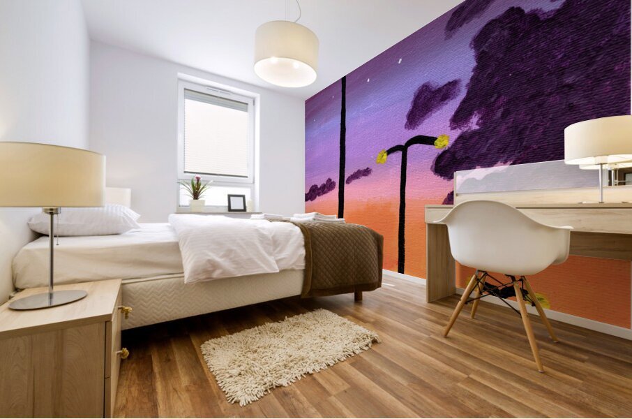 Night Lights and The Horizon Mural print
