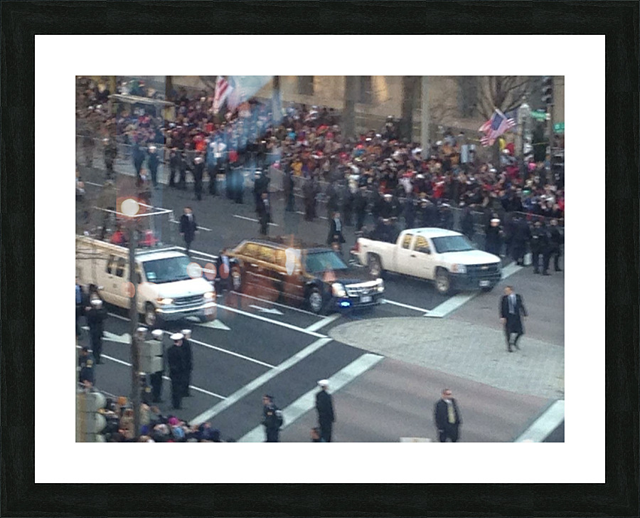 Barack & Michelle Obama Inaguration Walk 2013 -1 Picture Frame print