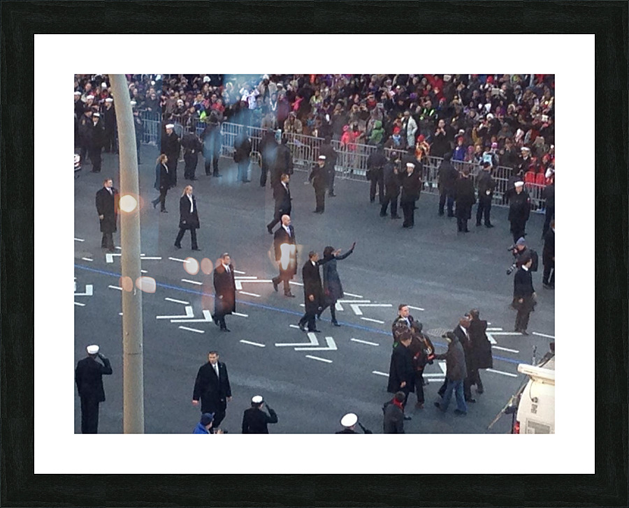Barack & Michelle Obama Inaguration Walk 2013 -2 Picture Frame print