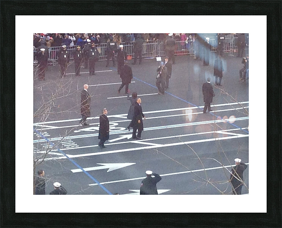 Barack & Michelle Obama Inaguration Walk 2013 - 4 Picture Frame print