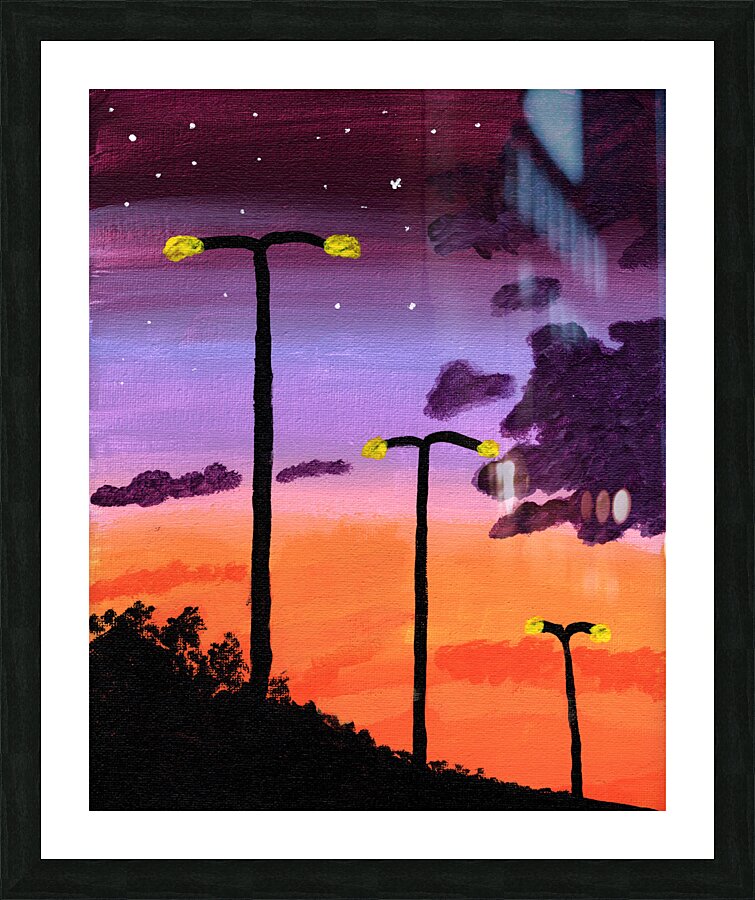 Night Lights and The Horizon Picture Frame print