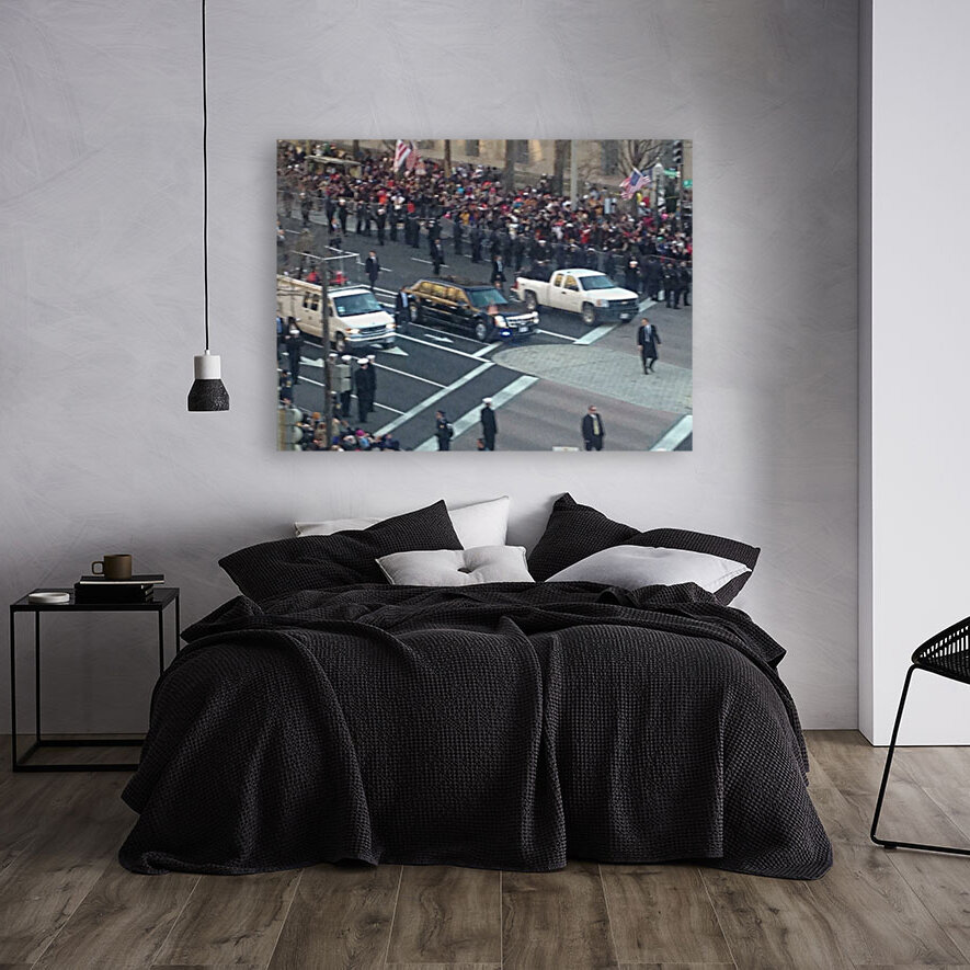 Barack & Michelle Obama Inaguration Walk 2013 -1 Reproduction