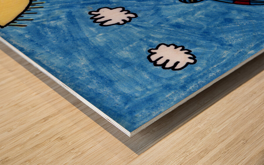 Birdie In Blue Wood print