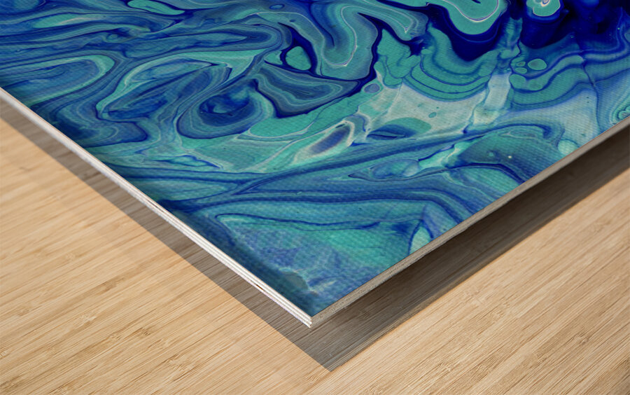 Abstract Blue Wood print