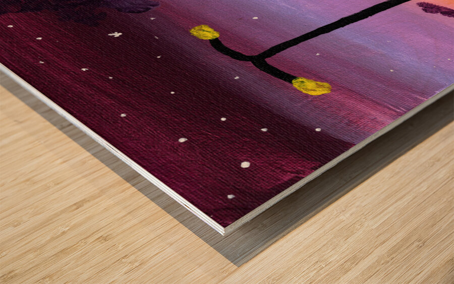 Night Lights and The Horizon Wood print